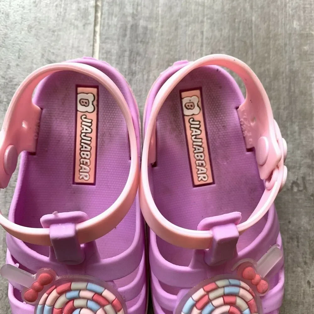 Girls Toddler Kids Baby Jelly Sandals Shoes Waterproof Beach Rubber Summer 5.5